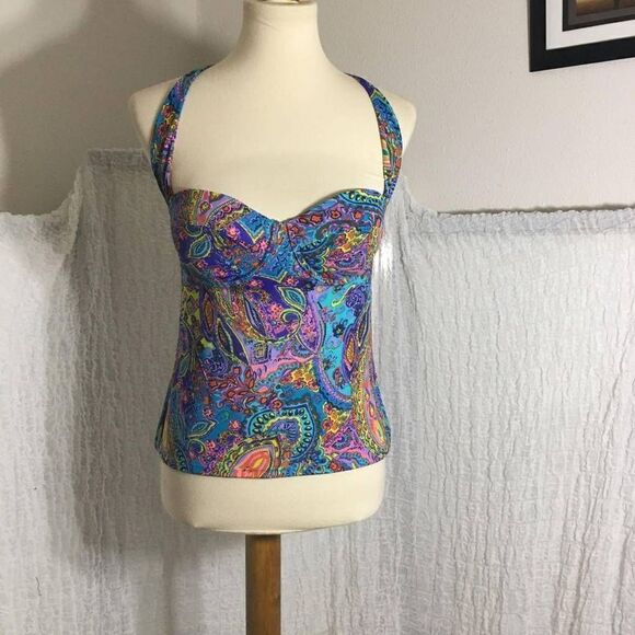 Victoria's Secret Pasley Print Tankini Top Size 36A - Picture 1 of 6